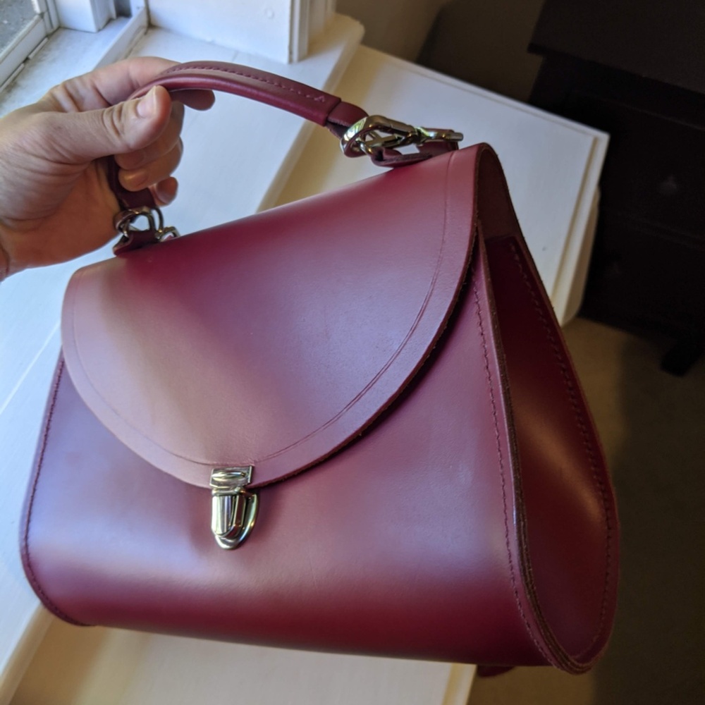 Cambridge Satchel Co. top handle crossbody purse in oxblood